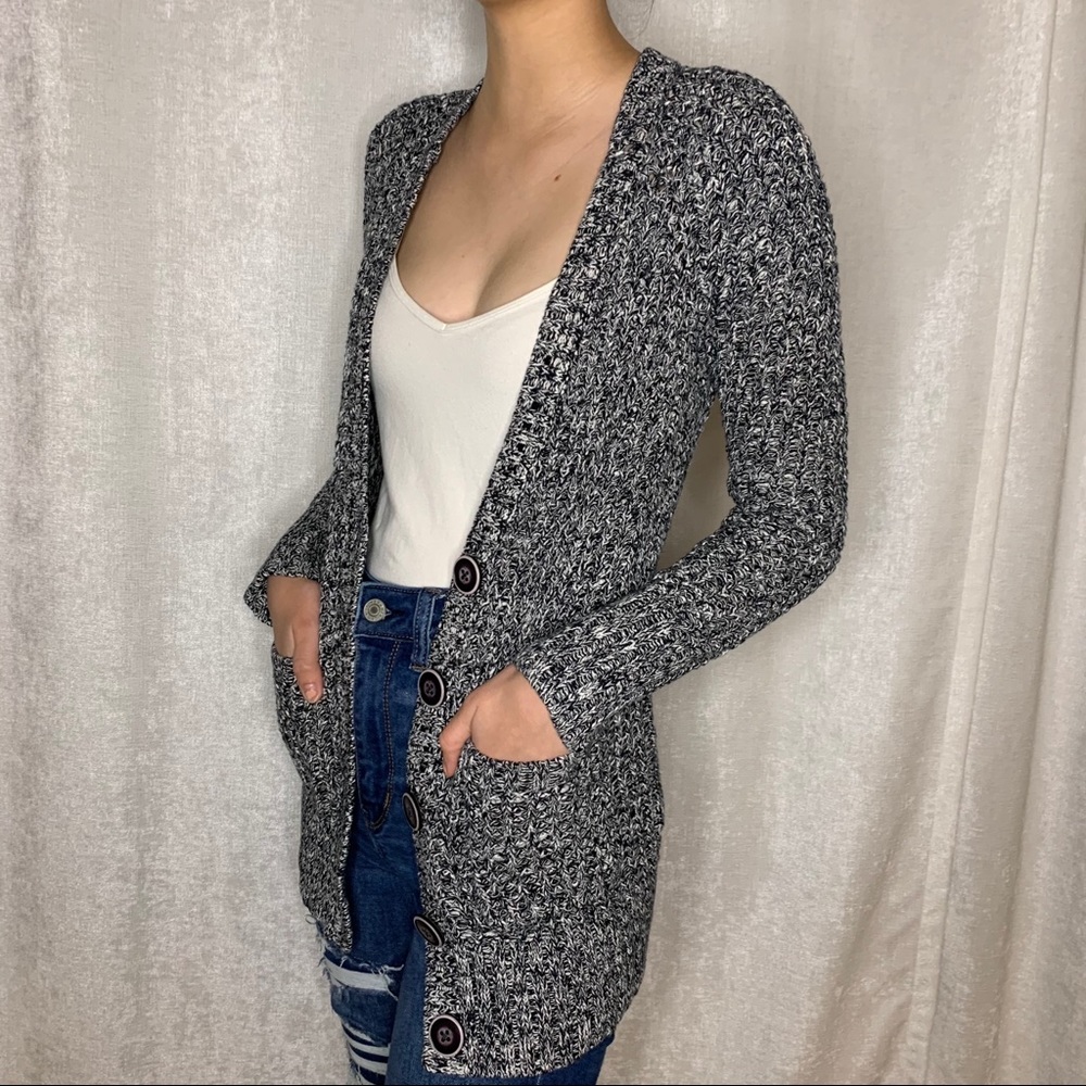 American Eagle Black and White Cardigan XS